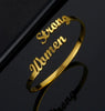 Personalized Two Name Bracelet - Custom Name Bangle - Personalized Bangle - Bridesmaid Gift Wedding Gift Christmas Gift for Girlfriend Wife