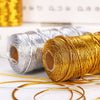Metallic Gold Silver 1.5 mm Premium Macrame Cord, 109 Yards (100 Meters) - Single Twist Macrame String, Cotton Cord, Twisted Macrame Cord