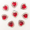 50 Pcs Rhinestone Hearts - Red Heart Flatback - 14 mm - Nail Art Cabochon - Embellishments DIY Craft Supplies - Nail Hearts Tiny Hearts
