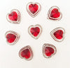 50 Pcs Rhinestone Hearts - Red Heart Flatback - 14 mm - Nail Art Cabochon - Embellishments DIY Craft Supplies - Nail Hearts Tiny Hearts