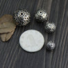 Round Spacer Beads - Silver Spacers - Metal Spacer Beads - Jewelry Supplies - Craft Supplies - Hollow Flower Beads - Antique Vintage Design