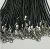 Black Leather Cord Necklace with Silver Lobster Clasp 1.5 mm 1.8 mm 17 " 20" - Necklace for Pendant Choker Steel Clasp Plain Necklace Chain