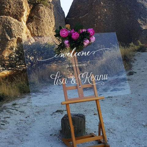 Custom Acrylic Wedding Welcome Sign - Personalized Wedding Sign - Wedding Decor - Wedding Signage - Bridal Shower Sign Printed Physical