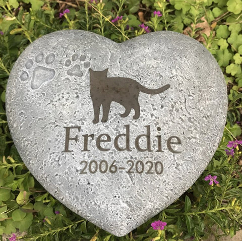 Personalized Memorial Pet Stone- Slate 6" x 6.5" / Custom Cat Memorial/ Grave Marker Engraved Pet Headstone Tombstone Grave Pet Loss Gift