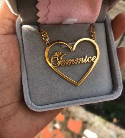 Custom Heart Necklace - Personalized Name Necklace for Women - Gift for Her - Mom Wife Birthday Gift - Anniversary Gift - Christmas Gift