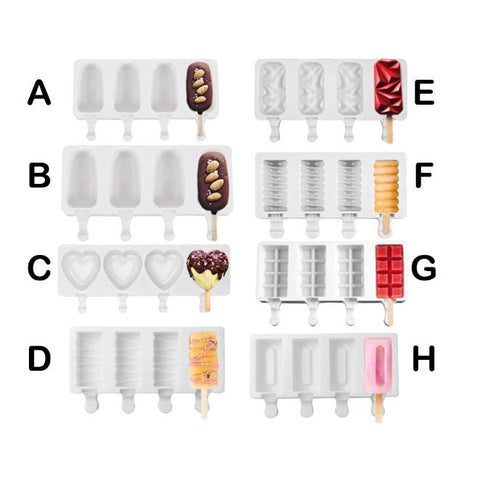 Ice Cream Mold - Ice Lolly Mould - Silicone Ice Cream Maker - Ice Pop Molds - Heart Shape