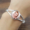 Custom Photo Bangle Gold Silver - Personalized Photo Engraved Bracelet for Women - Gift for Her Wife Girlfriend - Birthday Anniversary