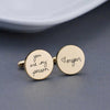 Custom Cufflinks - Personalized Cufflinks - Round Handwriting Cufflinks - Gift for Dad Father Name Cufflinks Groomsmen Wedding Anniversary