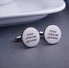Custom Cufflinks - Personalized Cufflinks - Round Handwriting Cufflinks - Gift for Dad Father Name Cufflinks Groomsmen Wedding Anniversary