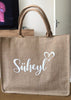 Custom Burlap Tote Gift Bags -Personalized Bridesmaid Beach Bag - Beach Bags - Beach Tote Bag with Name - Wedding Favor Bridesmaid Gift