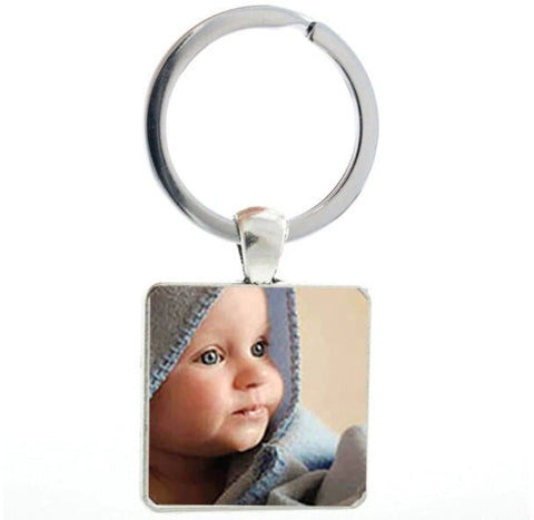 Photo Keychain Personalized, Custom Photo Keychain, Square Keychain Engraved, Photograph Keychain, Personalized Picture Keychain, Couples