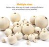 Natural Wood Beads 6mm - 20 mm, Bead Destash, Unfinished Wood Beads, Round Beads, Geometric Macramé Beads, Jewelry Supply Large Wooden Beads