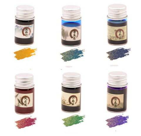 Calligraphy Pen Ink - Fountain Pen Ink Refill Bottle Set, Dip Pen ink, Glass Dip Pen Quill Pen Feather Pen Wooden Dip Ink