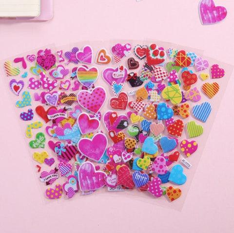 Cute Heart Stickers For Kids, Sticker Pack Gifts For Kids Party, Vinyl Stickers For Laptop, Water Bottle Wall Notebook Reward Decal