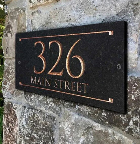 Custom Address Plaque - Modern House Number Sign - Black Personalized House Number Plaque - Housewarming Gift - Outdoor Street Porch Sign