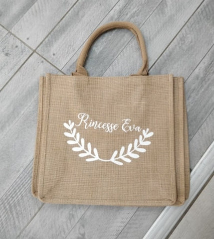 Custom Burlap Tote Gift Bags -Personalized Bridesmaid Beach Bag - Beach Bags - Beach Tote Bag with Name - Wedding Favor Bridesmaid Gift