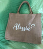 Custom Burlap Tote Gift Bags -Personalized Bridesmaid Beach Bag - Beach Bags - Beach Tote Bag with Name - Wedding Favor Bridesmaid Gift