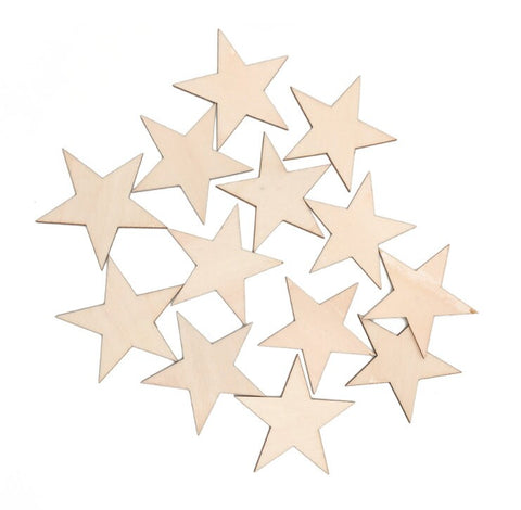 Laser Cut Wood Stars, Traditional Wooden Stars, Wood Star, Unfinished DIY, 0.4 inch, 0.78 inch, 1.18 inch, 1.57 inch, 2 inch, 2.36 3.14 inch