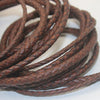 Cowhide Leather Cord - 3mm 4mm 5 mm - 1 Meter - Bolo Braided, Hunter Leather Cord - Round Leather Cords For Jewelry Making - Black Brown