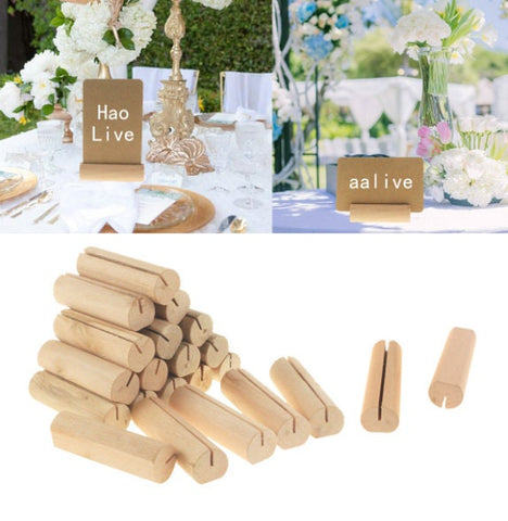 20 Pcs Wedding Place Card Holder - Wooden Photo Clips - Desktop Decor Table Number Stand Name Clips - Message Clips - Table Decor Setting