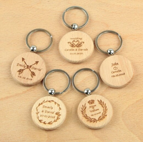 Custom Wedding Name Keychain, Wooden Keyring, Personalized Name Keychain, Wedding Favor, Durable Key Chain, Nametag Luggage Tag, Keyholder