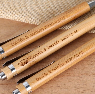 10 Personalised Engraved Wooden Ballpoint Pen - Custom Pen Christmas Gift Present Dad Husband Boss Men Business Custom Text Office Supplies