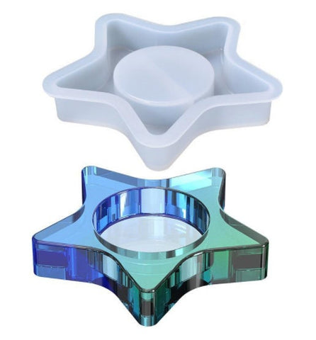 Star Candle Holder Mold - Cube Hollow Soap Mold Mould - Resin Mold - Epoxy Mold - Silicone Round Cylinder Mold - DIY Craft Supplies
