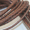 Cowhide Leather Cord - 3mm 4mm 5 mm - 1 Meter - Bolo Braided, Hunter Leather Cord - Round Leather Cords For Jewelry Making - Black Brown