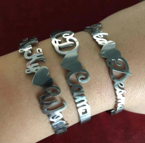 Personalized Name Bangle - Custom Name Bracelet - Personalized Bangle - Bridesmaid Gift - Wedding Gift - Christmas Gift for Girlfriend Wife