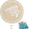 Wood Basket Base, Round Crochet Base, Circle Wooden Bottom with Holes for Crochet Baskets Crochet Coasters Trivets Basket Making Knitting