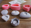 Candle Holder Mold - Round Heart Lotus Rock Hollow Soap Mould - Resin Mold - Epoxy Mold - Silicone Round Cylinder Mold - DIY Craft Supplies