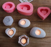 Candle Holder Mold - Round Heart Lotus Rock Hollow Soap Mould - Resin Mold - Epoxy Mold - Silicone Round Cylinder Mold - DIY Craft Supplies