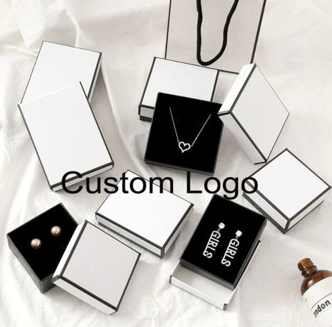 Custom Jewelry Boxes, Personalized Paper Boxes, Custom Logo, Small Packaging Boxes Drawer, For Earring Necklace Ring, Bulk Wholesale