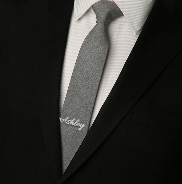 Personalized Tie Clip | Custom Groomsmen Tie Bar | Mens Name Tie Clip | Dad from Daughter | Custom Tie Bar | Engraved Tie Clip| Husband Gift