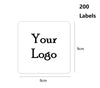 200 Pieces Custom Logo Square Sticker - Personalized Stickers - Small Business Packages - Square Labels - Wedding Stickers White Transparent
