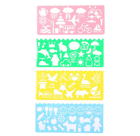 Airplane Animal Dog Bus Cloud Bid Flower Kids Stencils Cards Craft Wall Drawing Art Airbrush Children Nursery Scrapbooking Cute Playful