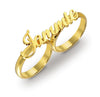 Personalized Double Finger Ring - Double Name Ring - Custom Two Finger Rings Women - Name Rings For Women - Unique Gift For Teenage, Girls