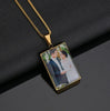 Custom Photo Necklace Pendant - Personalized Picture Necklace - Double Sided Your Own Personalized Words On The Back - Anniversary Gift