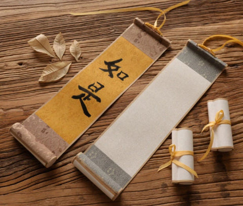 Blank Calligraphy Scroll - Chinese Painting Scroll - DIY Wall Decoration Art Painting - Chinese Housewarming Gift Display Scroll Vertical