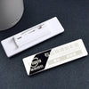 Personalized Name Badges, Custom Staff Employee Name Tags, Metal ID Tags Pin Laser Engraved UV Rated Signage Material Identification Logo