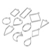 11 pcs Open Back Round Triangle Rectangle Resin Bezel Jewellery Pendant Frame Pendant Charm - Jewelry Making Craft Supplies