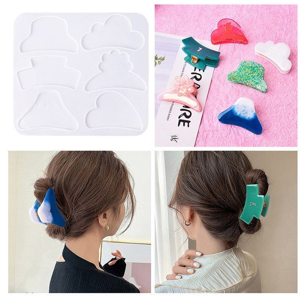 Silicone Hair Clips Mold For Hair Barrette UV Epoxy Resin Molds for Kid Crafting Teardrop Resin Molds Hair Clip Supplies For Women Girl Mold