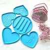 Heart Coaster Mold Set - Resin Silicone Mold - Round Heart Coaster Molds, Coaster Holder Molds for Resin Casting, Cups Mats, Home Decoration