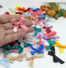 200 Pcs Mini Fabric Ribbon Bow Tie/Tiny Polyester Bows 35 mmx45 mm/Mix Hair Accessory Jewellery Making Wedding Favor Embellishment