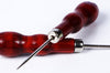 Wooden Handle Sewing Awl Hand Stitching For DIY Leather Bracelet Jewelry Making Repair Tool Punch Sewing Needle Hook Tool - Punch Embroidery