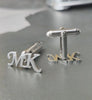 Personalized Cuff Links, Monogrammed Cufflinks with Initials, Boyfriend Husband Gift Metal Monogram, Groomsmen Gift, Wedding Gift for Him