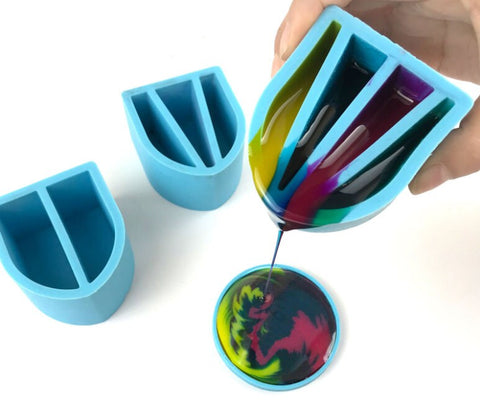 Dispensing Cup Resin - Mixing Cup For Epoxy Resin - Resin Container Tool - UV Epoxy Resin Color Mixing Tool - Pouring Cups with Dividers