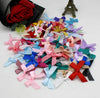200 Pcs Mini Fabric Ribbon Bow Tie/Tiny Polyester Bows 35 mmx45 mm/Mix Hair Accessory Jewellery Making Wedding Favor Embellishment