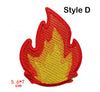 Flame Patch, Fire Patch, Iron On Patch, Embroidered Patch, Applique, Sew On Patch, for Jacket, Backpack, Edge Burn Out, Camp Fire