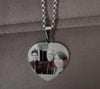 Custom Picture Necklace Pendant - Personalized Heart Photo Necklace - Double Sided Your Own Personalized Words On The Back Anniversary Gift